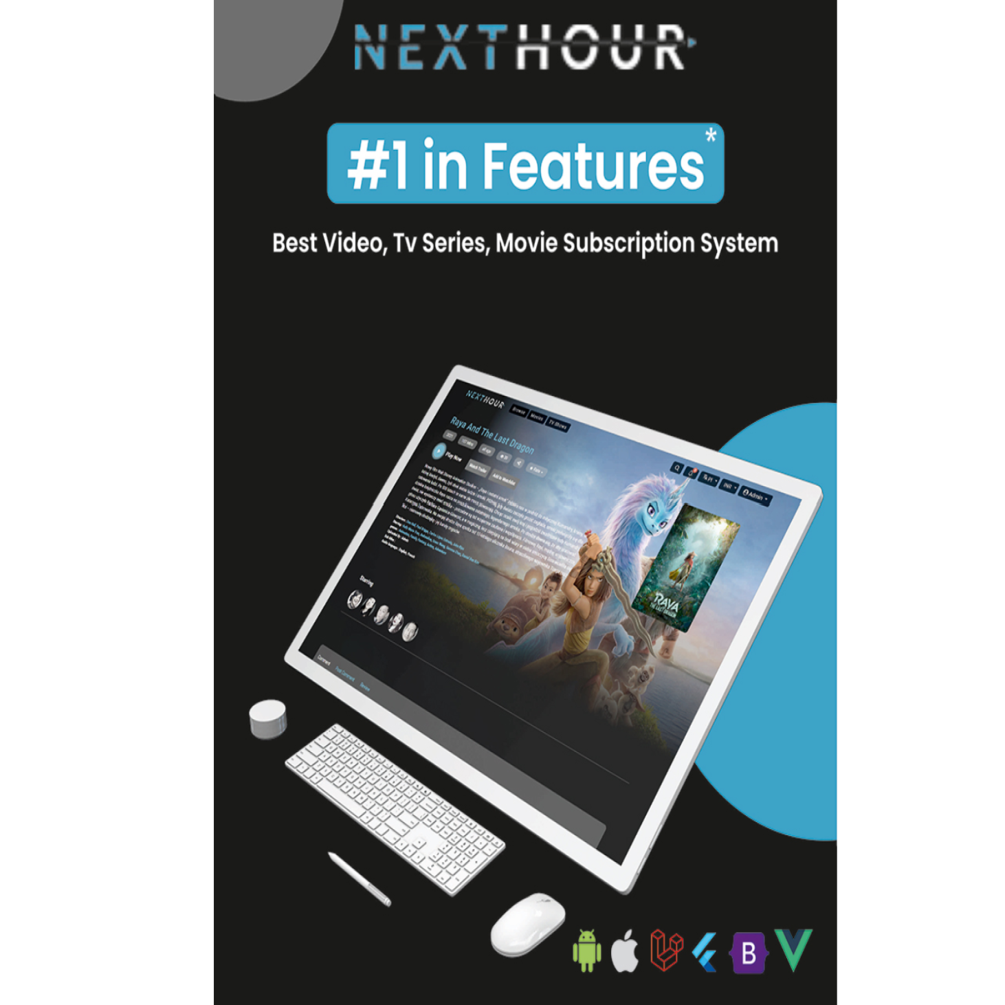 Next Hour v6.3 - Movie Tv Show & Video Subscription Portal Cms Web and Mobile App